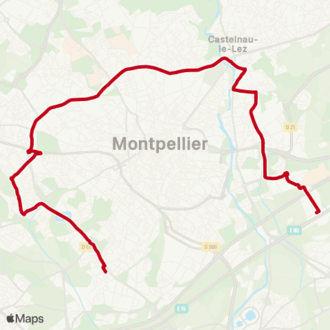 TaM Gare Sud de France - Sabines map