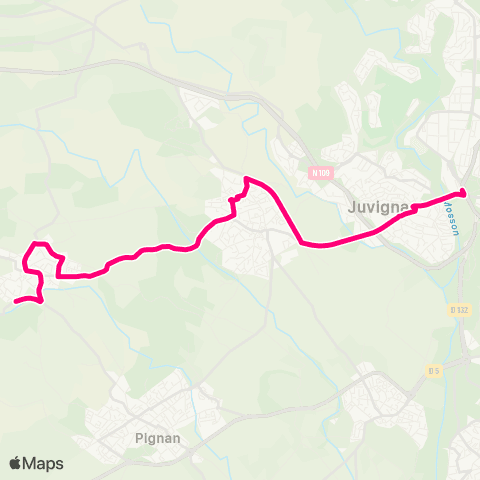 TaM Montpellier Mosson - St-Georges d’Orques - Murviel-lès-Montpellier La Rouvière map