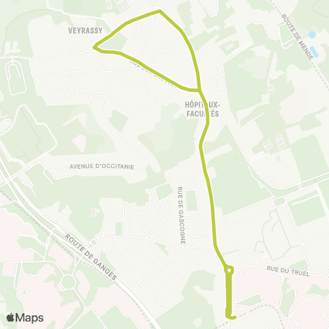 TaM Université Montpellier Triolet map