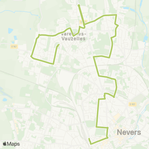 Tanéo V-Vauzelles - Nevers Gare map