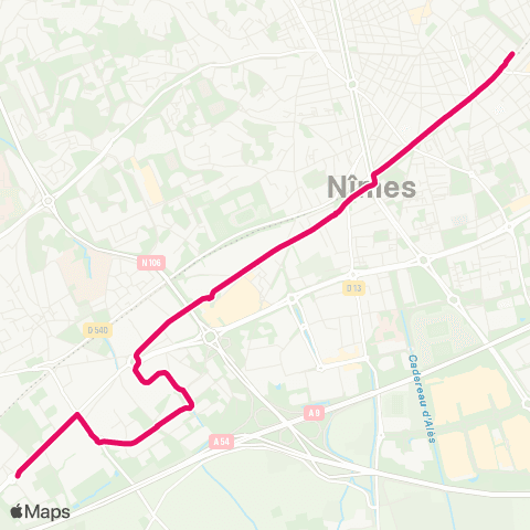 TanGO! Mas des Rosiers - Gare Feuchères map