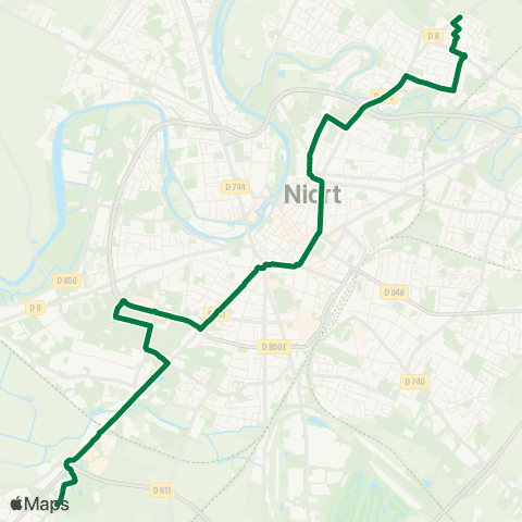 Tanlib Bessines Ébaupin - Niort Brizeaux CAF map