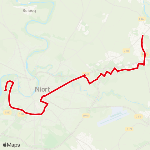 Tanlib Chauray Trévins / Parpin - Niort Pôle Univ. map