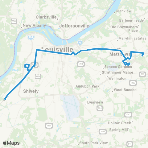 TARC Muhammad Ali Boulevard map