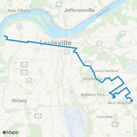 TARC Chestnut Street map