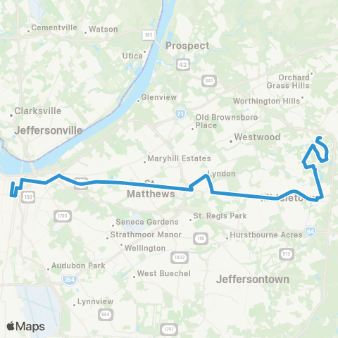 TARC Shelbyville Road map