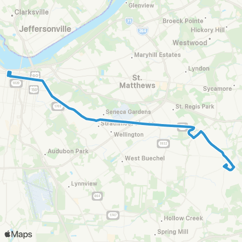 TARC Taylorsville Road map