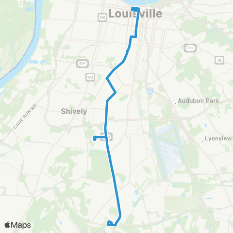 TARC Sixth Street - Taylor Boulevard map