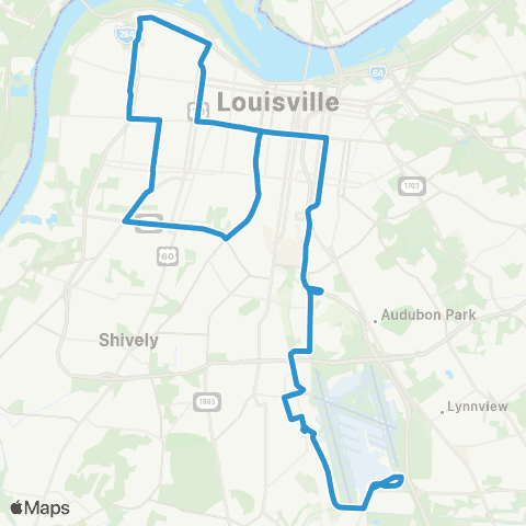 TARC UPS West Louisville map