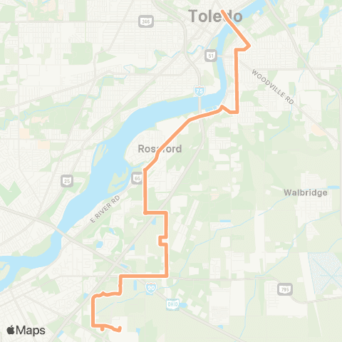 TARTA Amazon Rossford via Oak / Glenwood map
