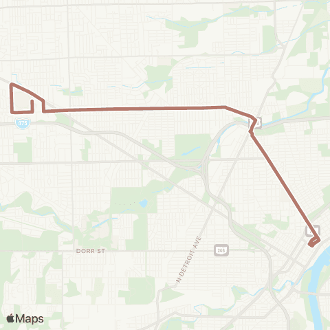 TARTA Franklin Pk Mall via Cherry / Sylvania Ave map