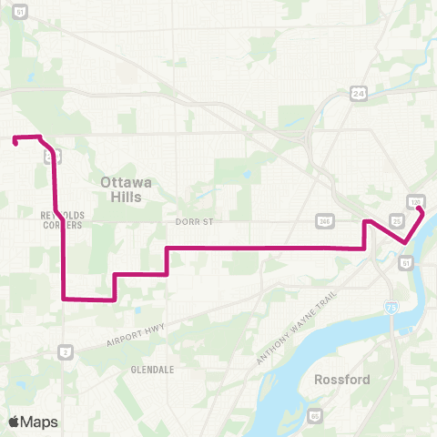 TARTA Walmart Central via Nebraska / Reynolds map