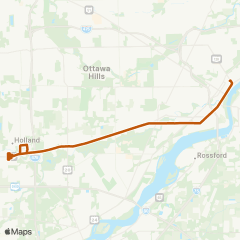 TARTA Holland / Spring Meadows via S / Airport map