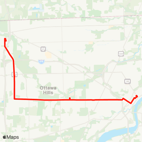 TARTA Flower Hosp Or UT Transit via Dorr St map