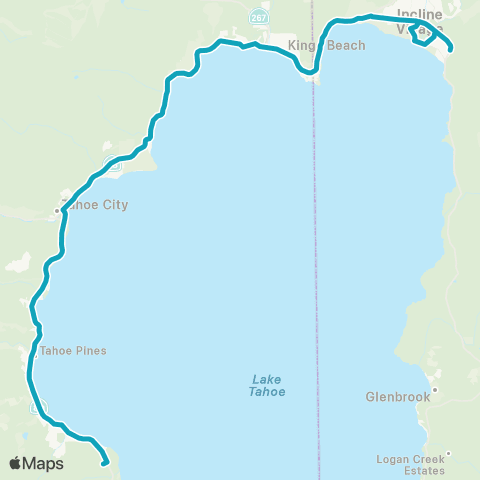 TART Tahoe Truckee TART Mainline map