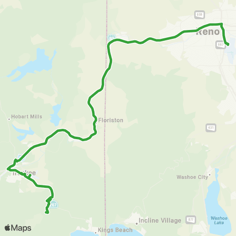 North Lake Tahoe Express Truckee, Northstar map