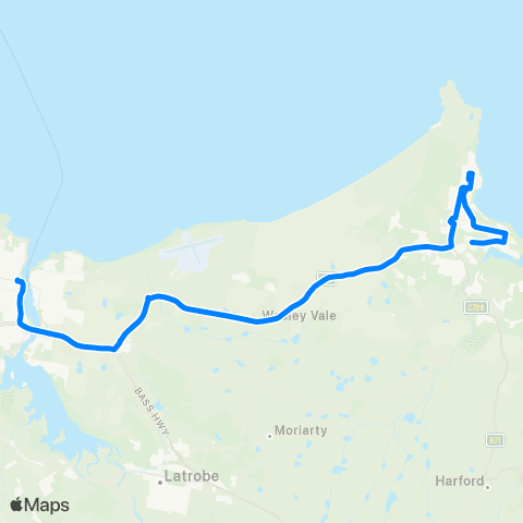 Tasmania Department of State Growth Port Sorell to Devonport map