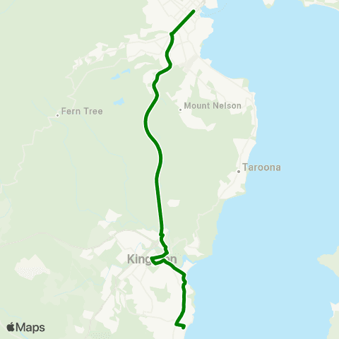 Metro Tasmania Blackmans Bay to Hobart City map
