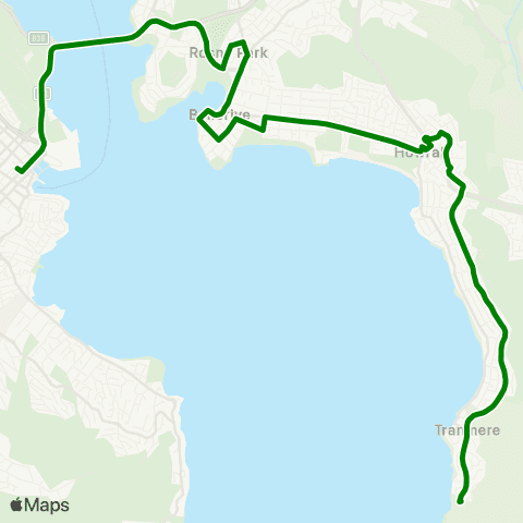 Metro Tasmania Tranmere to Hobart City map