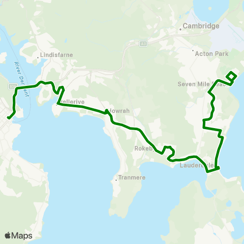 Metro Tasmania Seven Mile Beach to Hobart City map