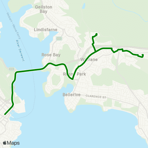 Metro Tasmania Mornington to Hobart City map