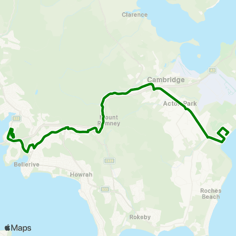 Metro Tasmania Seven Mile Beach to Hobart City map