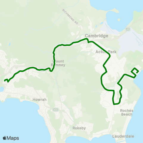 Metro Tasmania Seven Mile Beach to Hobart City map