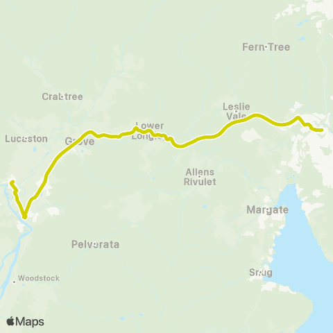 Tassielink Kingston to Ranelagh map