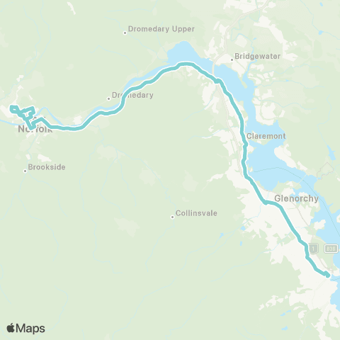 Tasmania Department of State Growth New Norfolk to Hobart City map