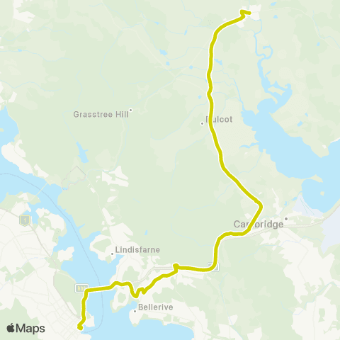 Tassielink Richmond to Hobart map