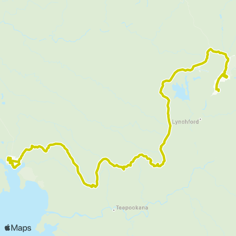 Tassielink Strahan to Quenstown map