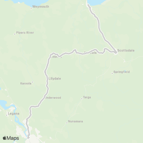 Tasmania Department of State Growth Bridport to Launceston map