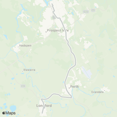 Tassielink Longford to Launceston map