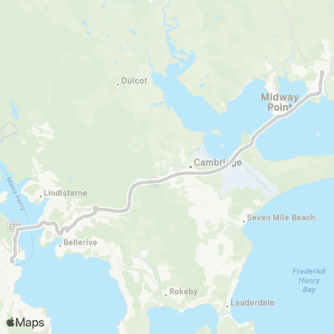 Tasmania Department of State Growth Hobart to Sorell Express map