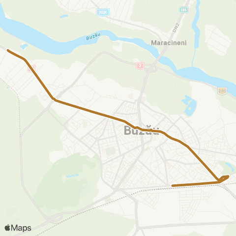 Trans Bus Buzău Comat - Bazar - Gara CFR map