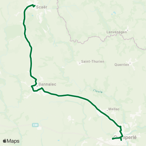TBK Scaër - Bannalec - Quimperlé map