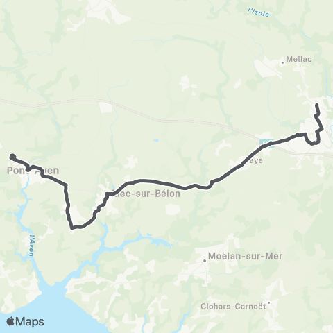 TBK Pont-Aven - Riec-s/-Bélon - Baye - Quimperlé map