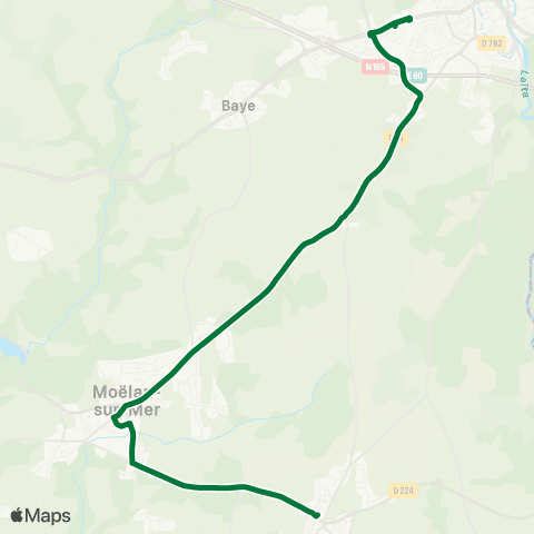 TBK Clohars - Moëlan - Baye - Diwan Quimperlé (Ex M10) map