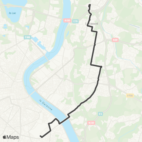 TBM Directe 54 map