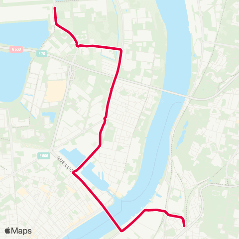 TBM Navette Stade Atlantique map