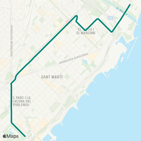 Trambaix & Trambesòs Ciutadella / Vila Olímpica - Estació de Sant Adrià map