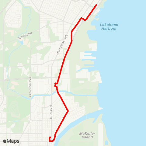 Thunder Bay Transit Mainline map