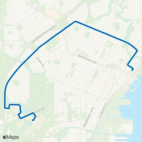 Thunder Bay Transit Junot map