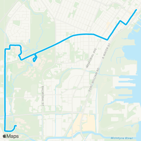 Thunder Bay Transit Crosstown map