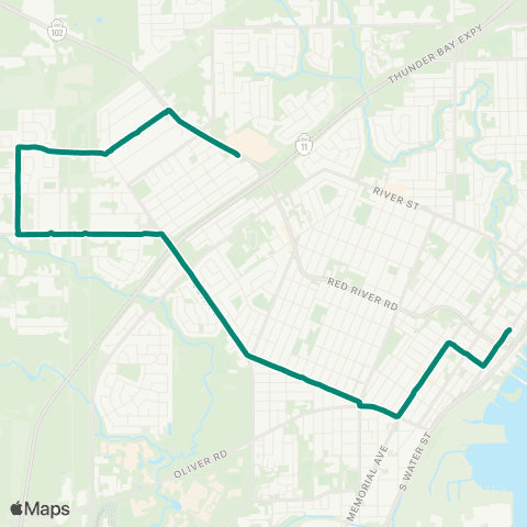Thunder Bay Transit John-Jumbo map