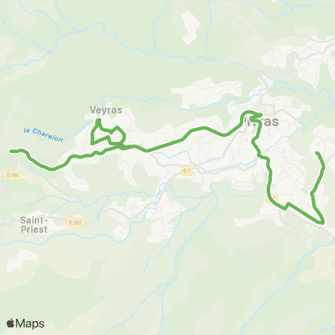 T'Cap Veyras / Privas map