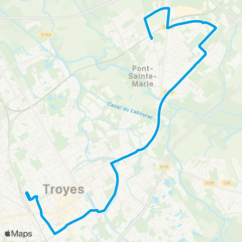 TCAT Pont Ste Marie Eureka - Gare SNCF map