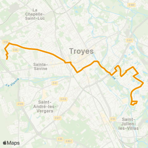 TCAT St Julien Moline - les Noes / Ste Savine map