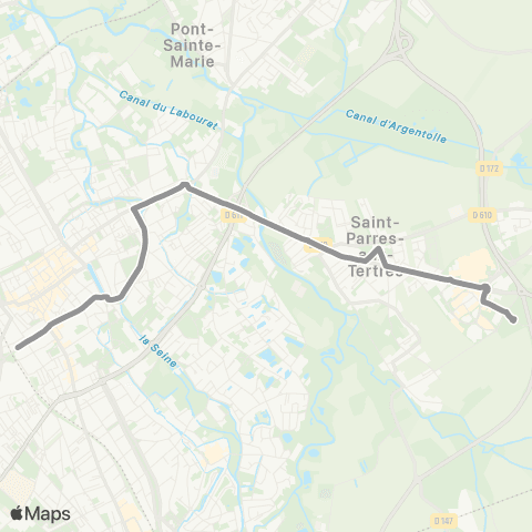 TCAT St Parres - Troyes Parc Expo map