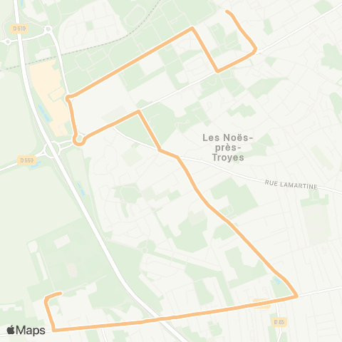 TCAT - Lignes scolaires Chapelle St Luc - Campus Herriot map